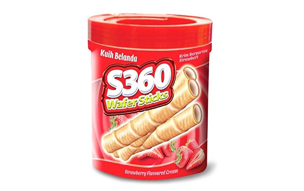 S360 Wafer Sticks Strawberry Flavoured Cream    Container  400 grams
